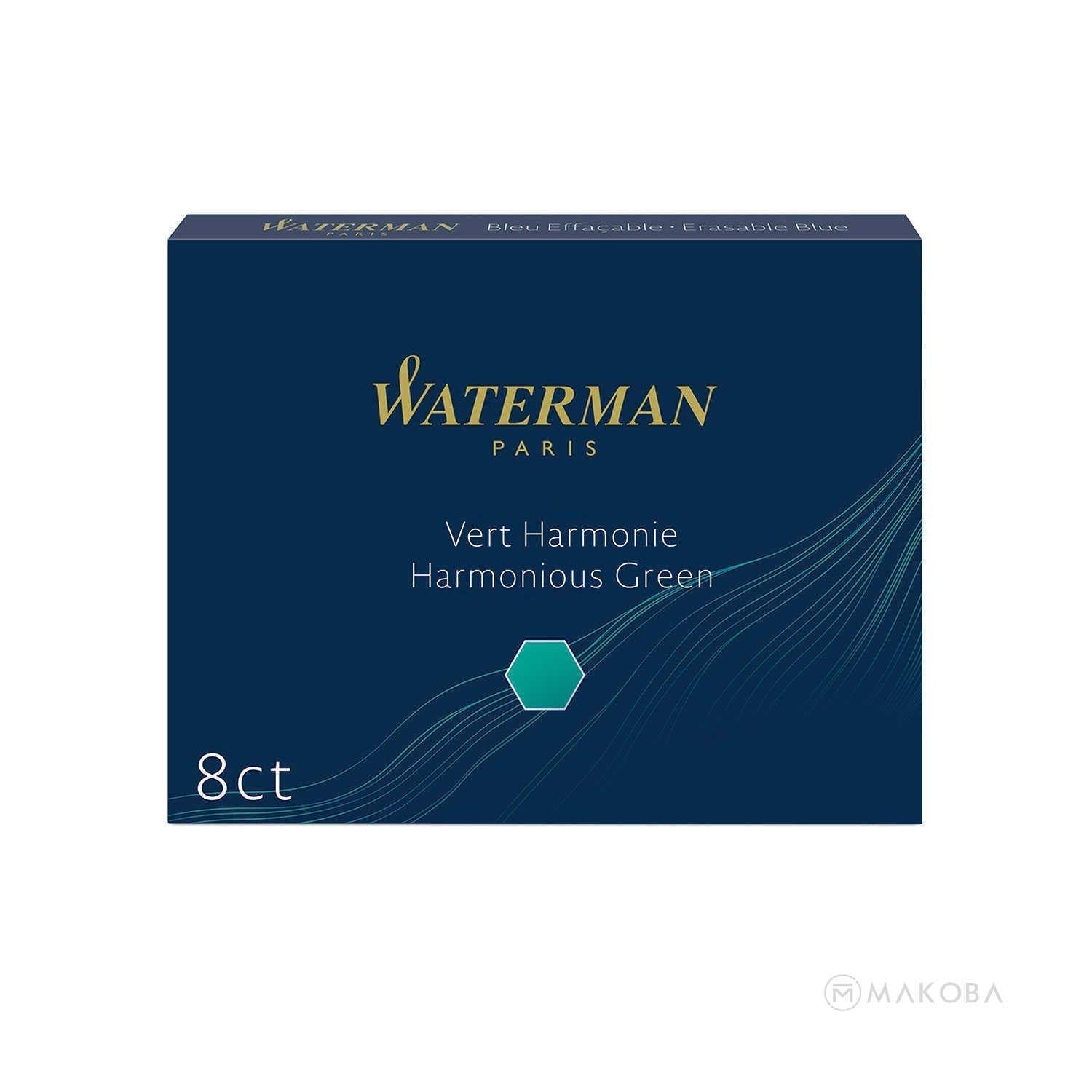 Waterman Long Ink Cartridge Pack of 8 - Harmonious Green Waterman