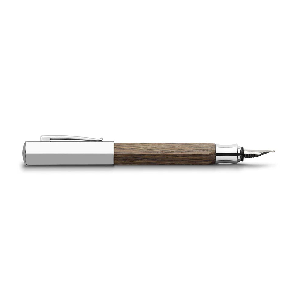Faber-Castell Ondoro Smoked Oak with Chrome-Plated Cap Fountain Pen Faber Castell