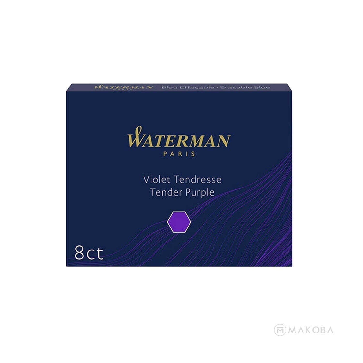 Waterman Long Ink Cartridge Pack of 8 - Tender Purple Waterman