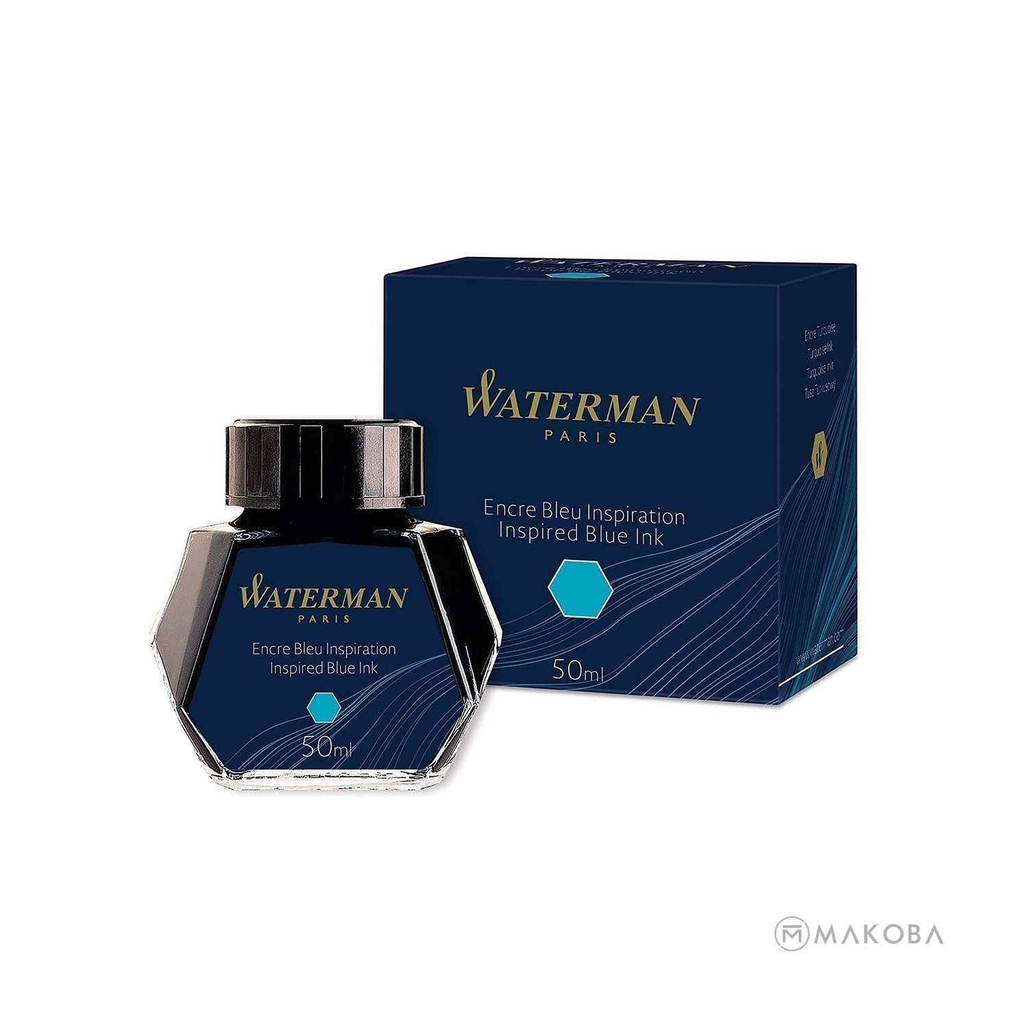 Waterman Inspired Blue Ink Bottle, Turquoise - 50ml Waterman