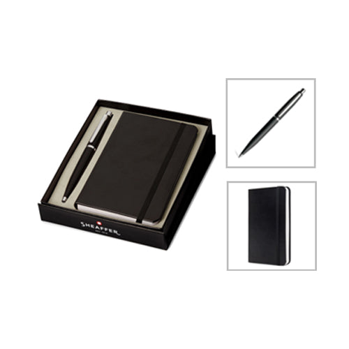Sheaffer VFM G9405 Matte Black with Chrome Trim Ballpoint Pen Gift Set with Small Notebook Sheaffer