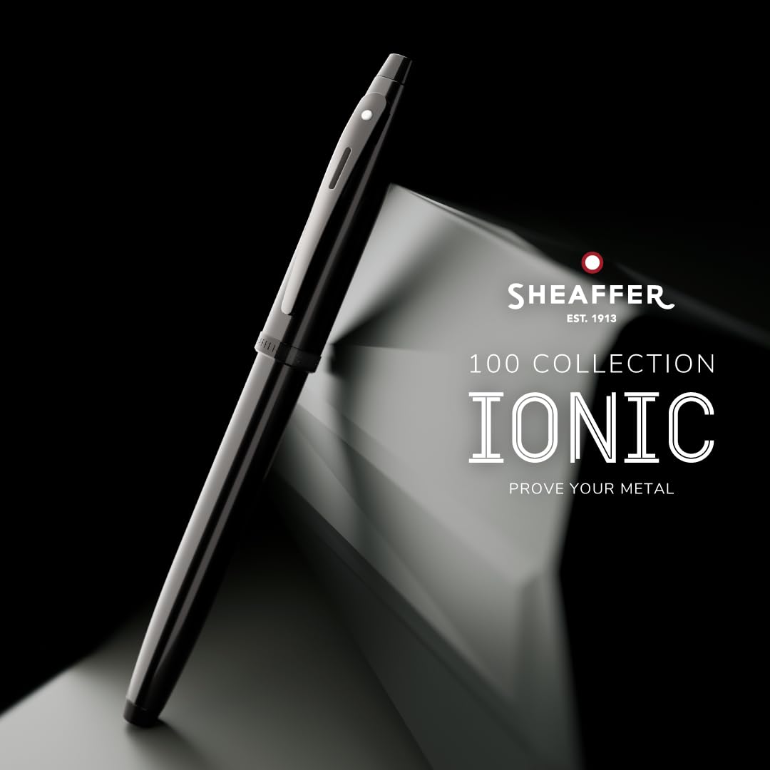 Sheaffer 100 Rollerball Pen E9375 Ionic Shiny Grey Gunmetal with PVD Trims Premium Rollerball Pen William Penn