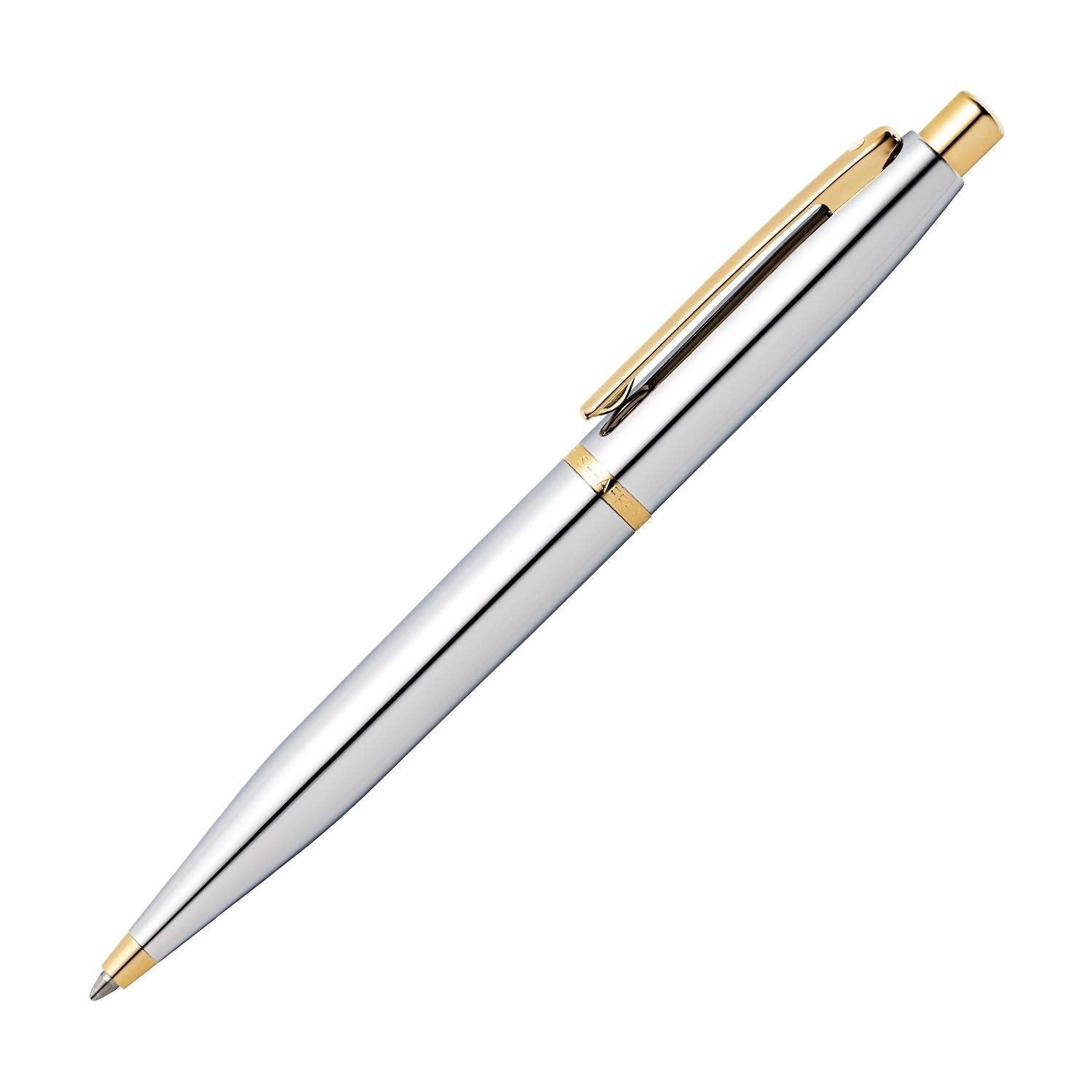 Sheaffer 9422 VFM Ballpoint Pen Polished Chrome with Gold-Plated Trim William Penn