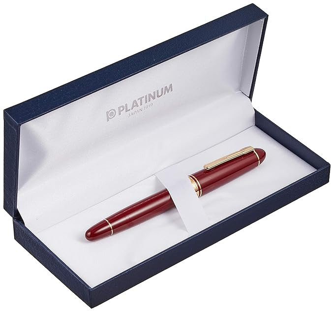 Platinum President Fountain Pen Wine Red - Medium Nib Platinum