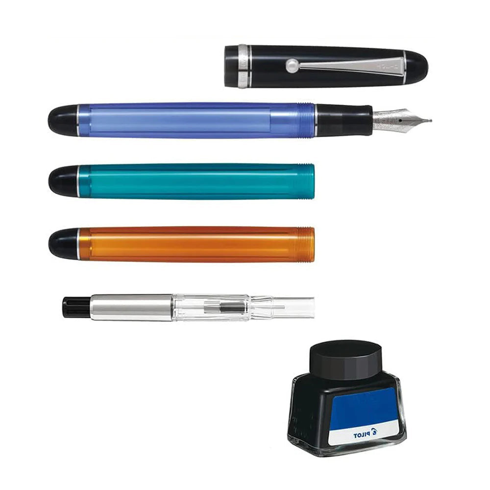 Pilot Custom 74 30th Anniversary Blue Resin CT Limited Edition Fountain Pen with 30ml Ink Bottle & CON-70 converter Pilot