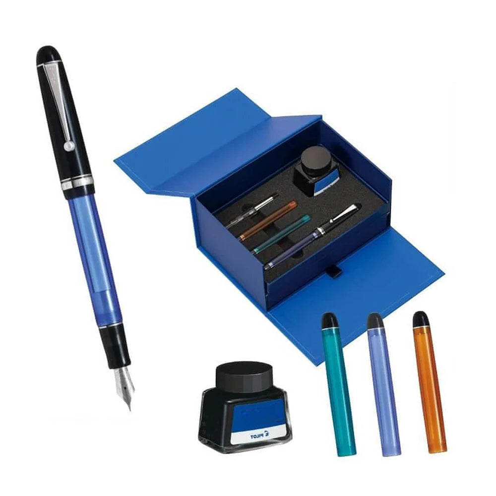 Pilot Custom 74 30th Anniversary Blue Resin CT Limited Edition Fountain Pen with 30ml Ink Bottle & CON-70 converter Pilot