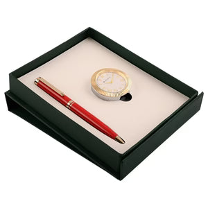 Arista Switch Pearl Red GT Ballpoint Pen + Table Clock Gift Set Pen Club