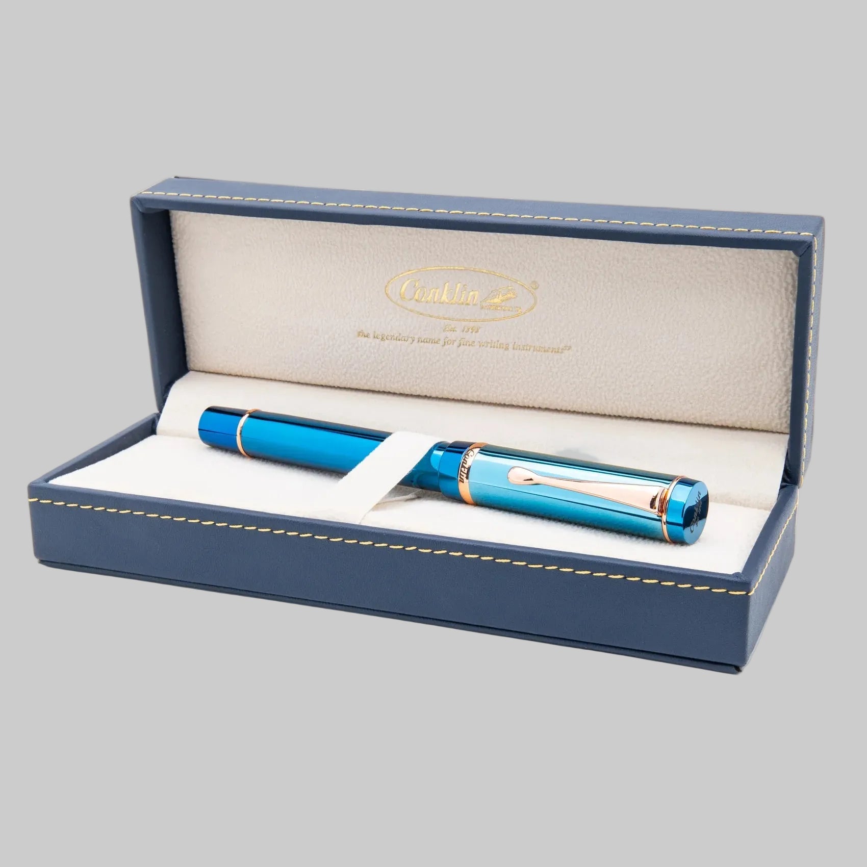Conklin Duragraph Metal PVD Blue Fountain Pen Conklin