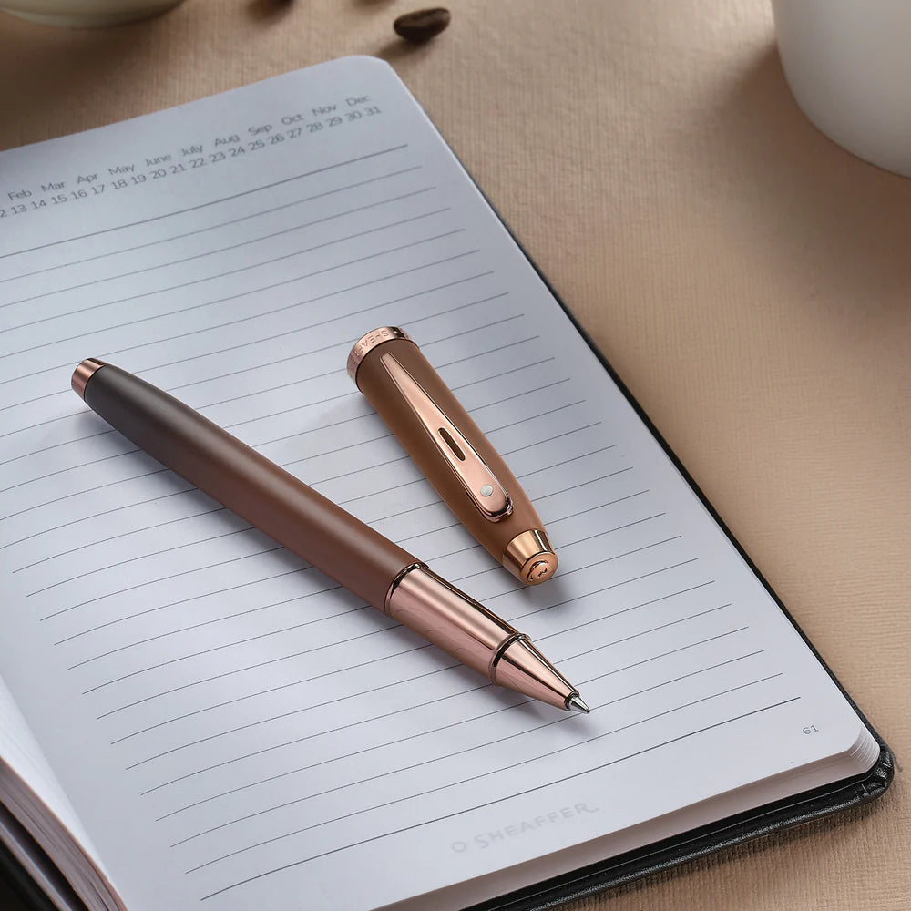 Sheaffer® 100 9374 Coffee Edition Matt Brown Rollerball Pen with Regal Brown PVD Trims William Penn