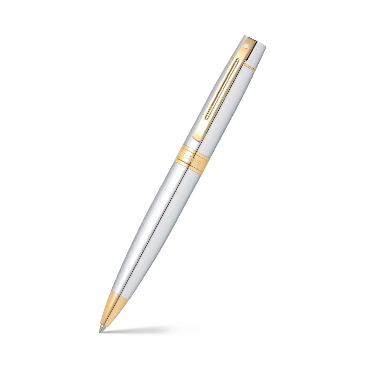 Pen Sheaffer 300 E9342 Bright Chrome With Gold Tone Trims Bp Sheaffer
