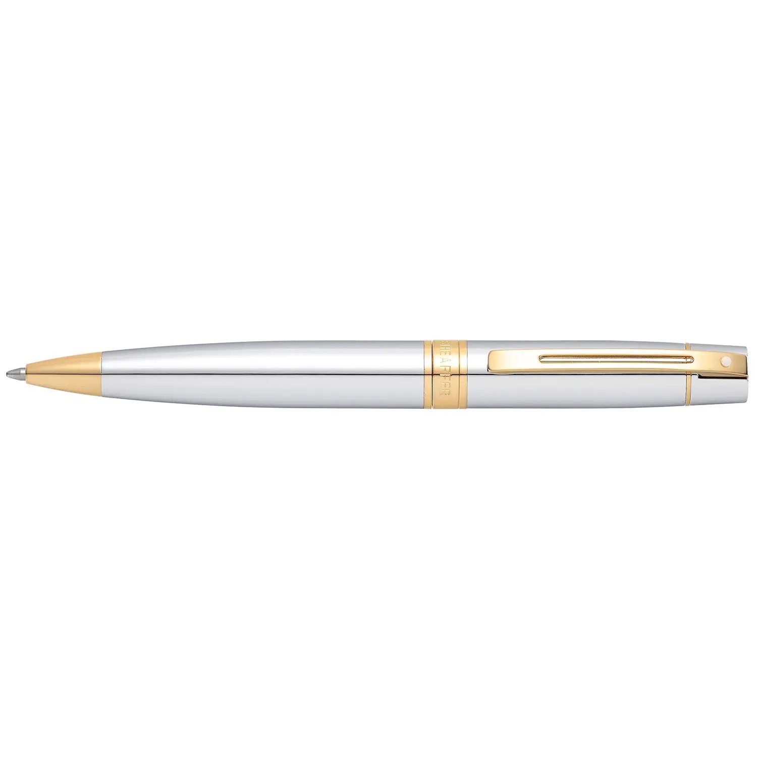 Pen Sheaffer 300 E9342 Bright Chrome With Gold Tone Trims Bp Sheaffer