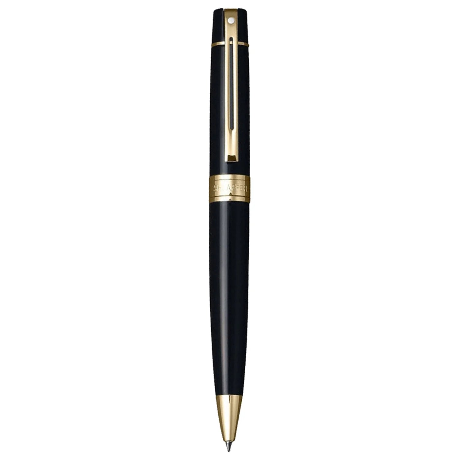 Sheaffer 300 Glossy Black GT Ballpoint Pen + Table Clock Gift Set G9325 Pen Club