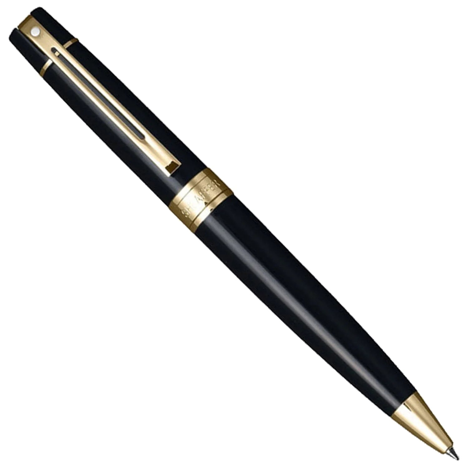 Sheaffer 300 Glossy Black GT Ballpoint Pen + Table Clock Gift Set G9325 Pen Club