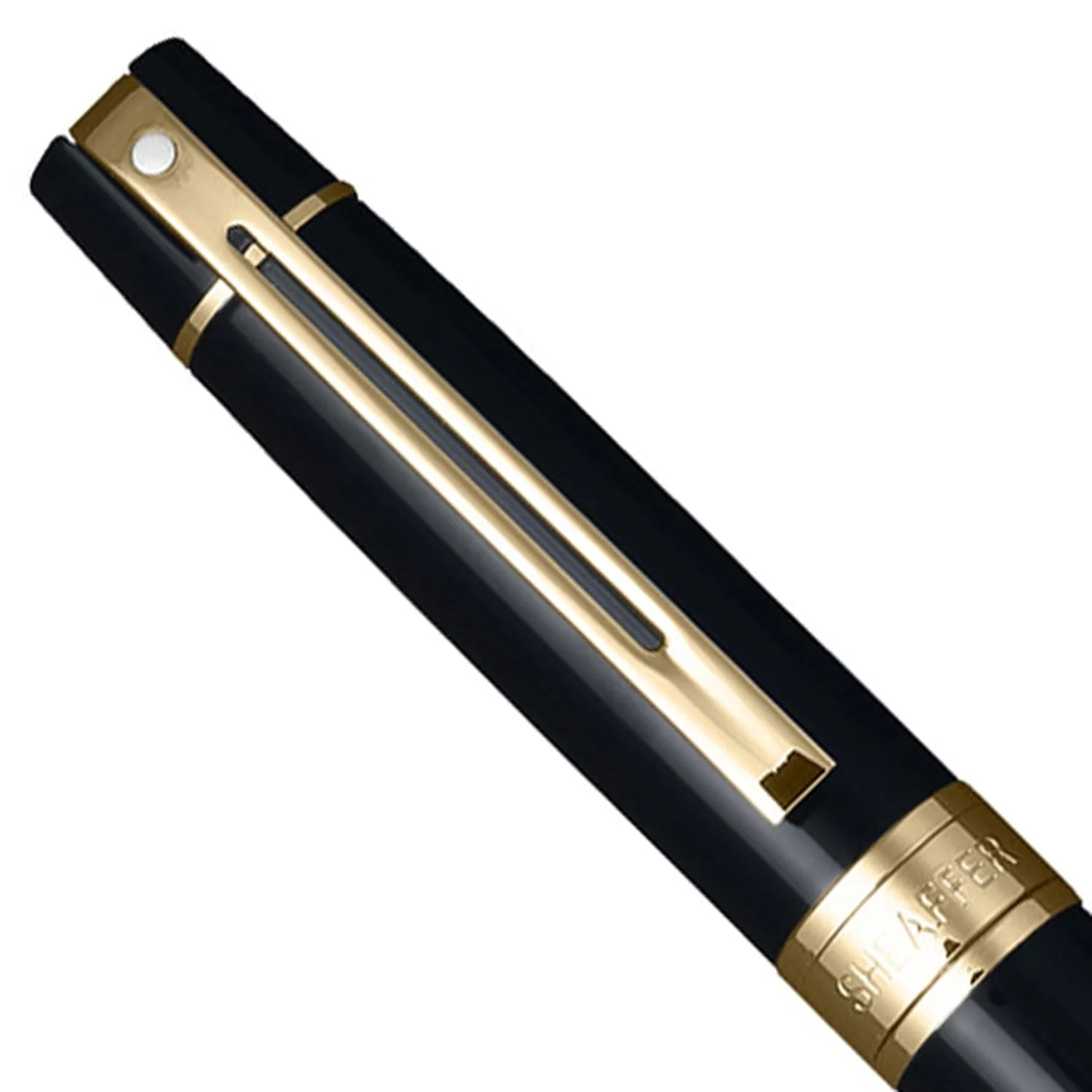 Sheaffer 300 Glossy Black GT Ballpoint Pen + Table Clock Gift Set G9325 Pen Club