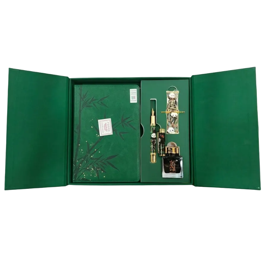 Hero Chinese-style Panda & Bamboo Fountain Pen and Notebook Gift Box Set