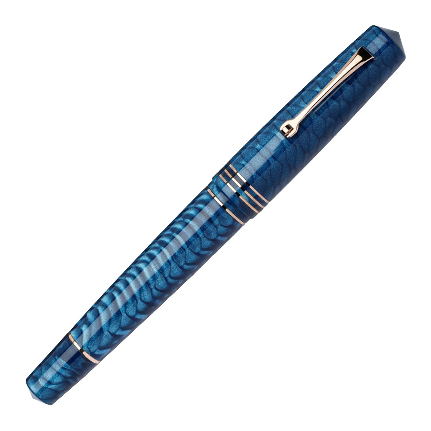 Leonardo MZ Grande 2.0 Dragon Skin No.8 14K Gold Fountain Pen - Blue RGT Leonardo