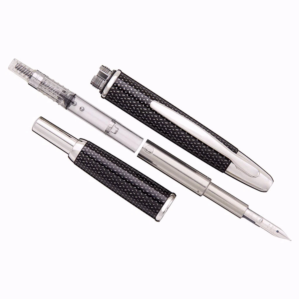 Pilot Capless Kasuri Black with Rhodium Trim 18Kt Rhodium Gold Broad Nib Fountain Pen Pilot