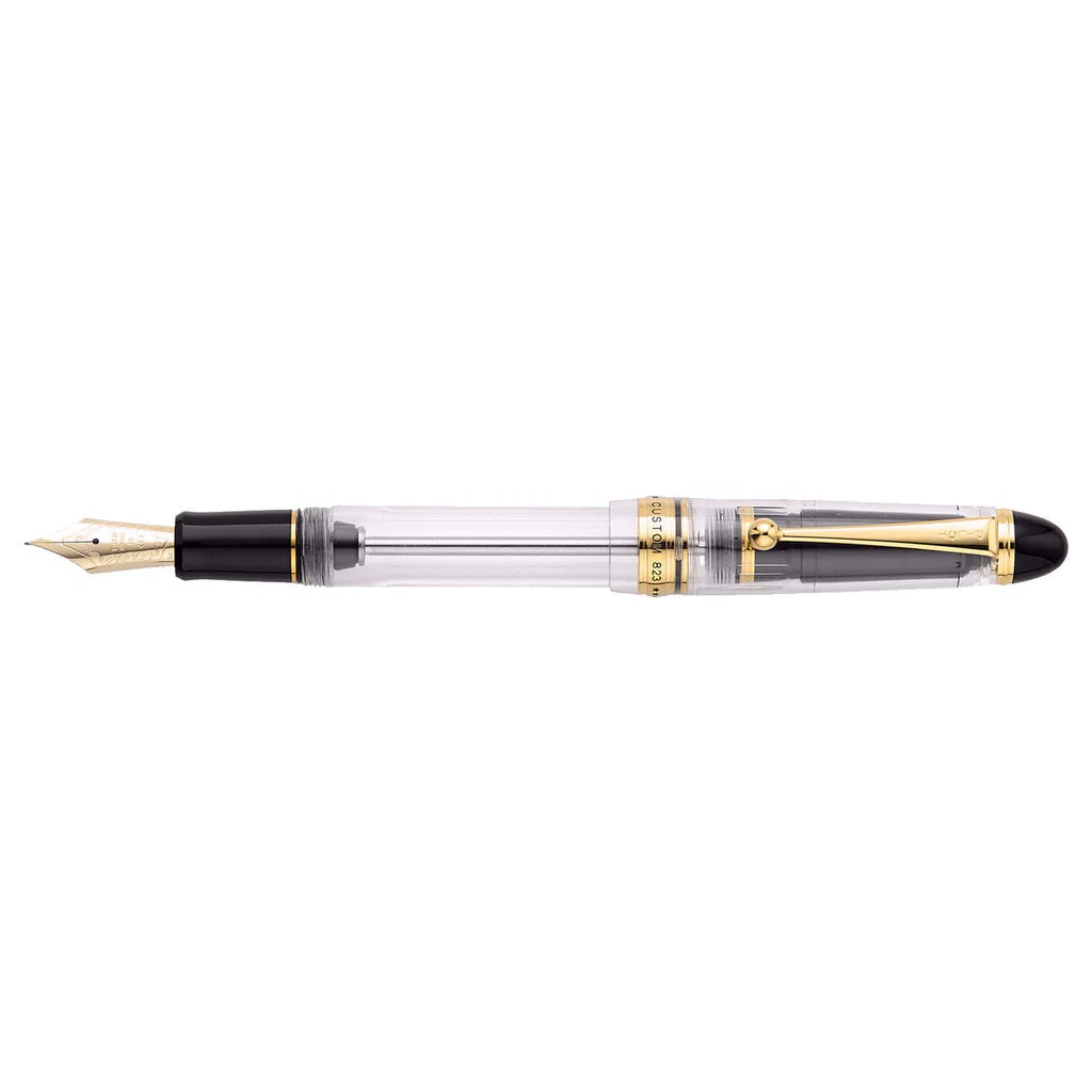 Pilot Custom 823 Clear 14k Fountain Pen (F) With Ink Pot Pilot