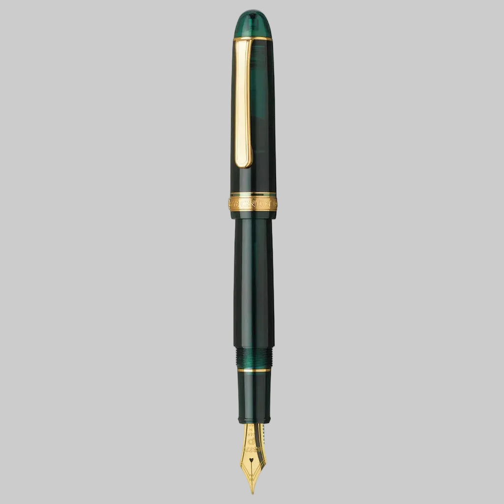 Platinum #3776 Century Laurel Green GT Fountain Pen B Platinum