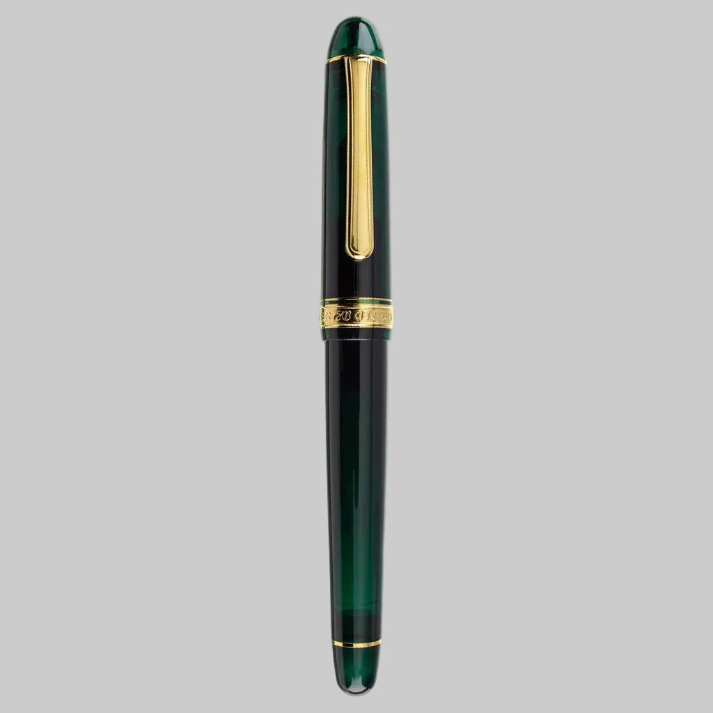 Platinum #3776 Century Laurel Green GT Fountain Pen B Platinum