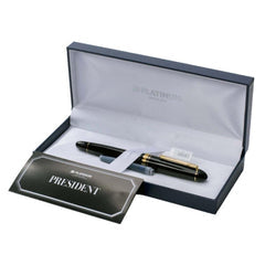 Platinum President Black GT Fountain ( Platinum