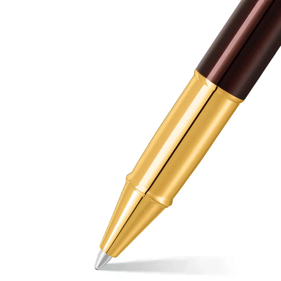 Sheaffer 100 E9370 Rollerball Pen Coffee Brown With PVD Gold Trim Sheaffer