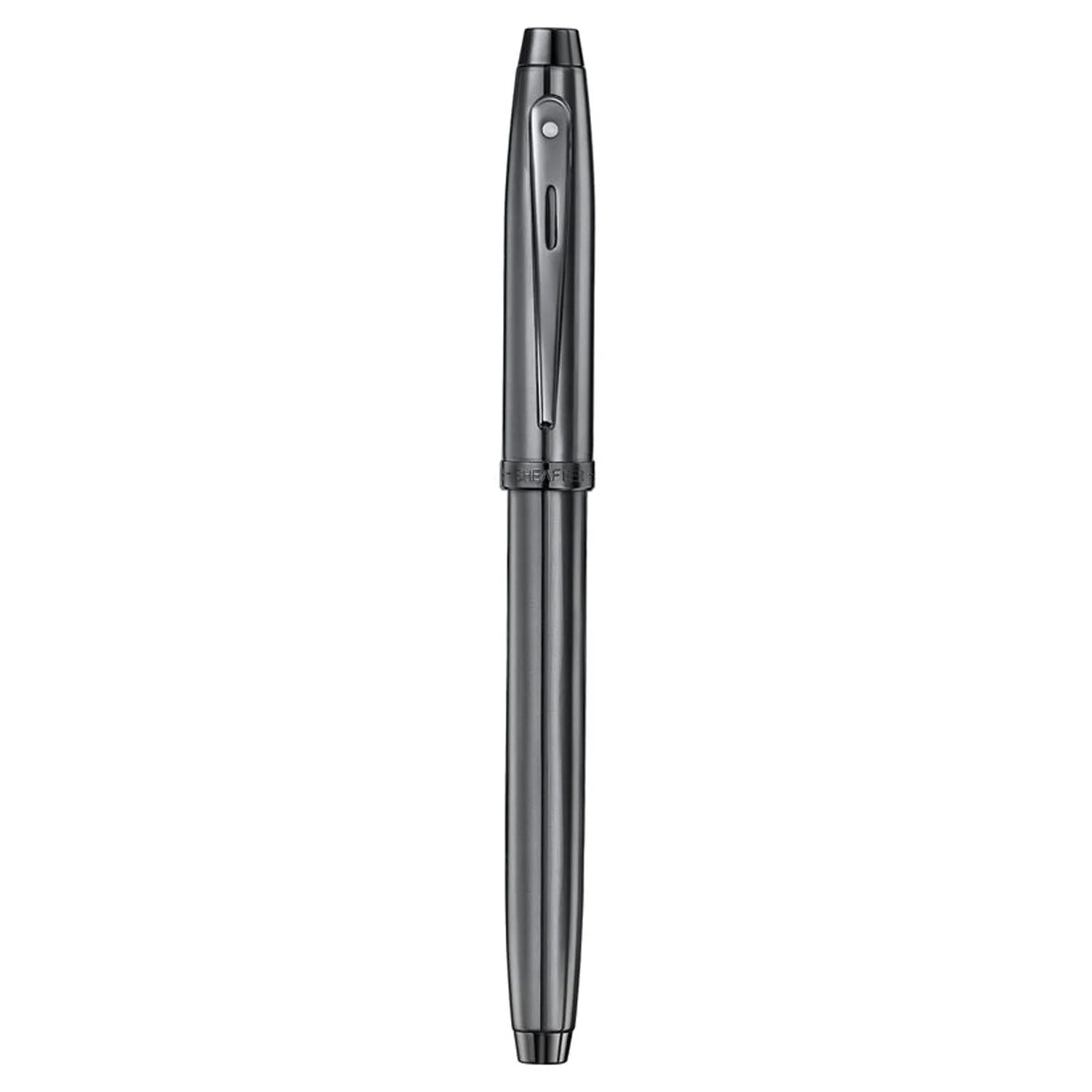 Sheaffer 100 Shiny Dark Grey PVD Roller Ball Pen E9375-RB Pen Club