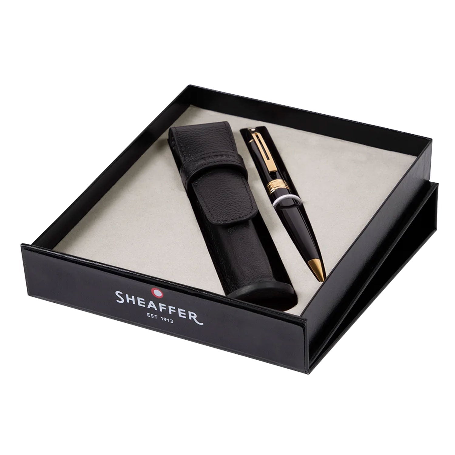 Sheaffer Gift Set - 300 Series Glossy Black GT Ball Pen with Pen Pouch Sheaffer