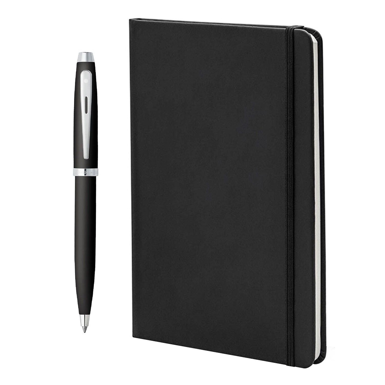 Sheaffer Gift Set - 100 Series Matte Black Ball Pen with A5 Black Notebook Sheaffer