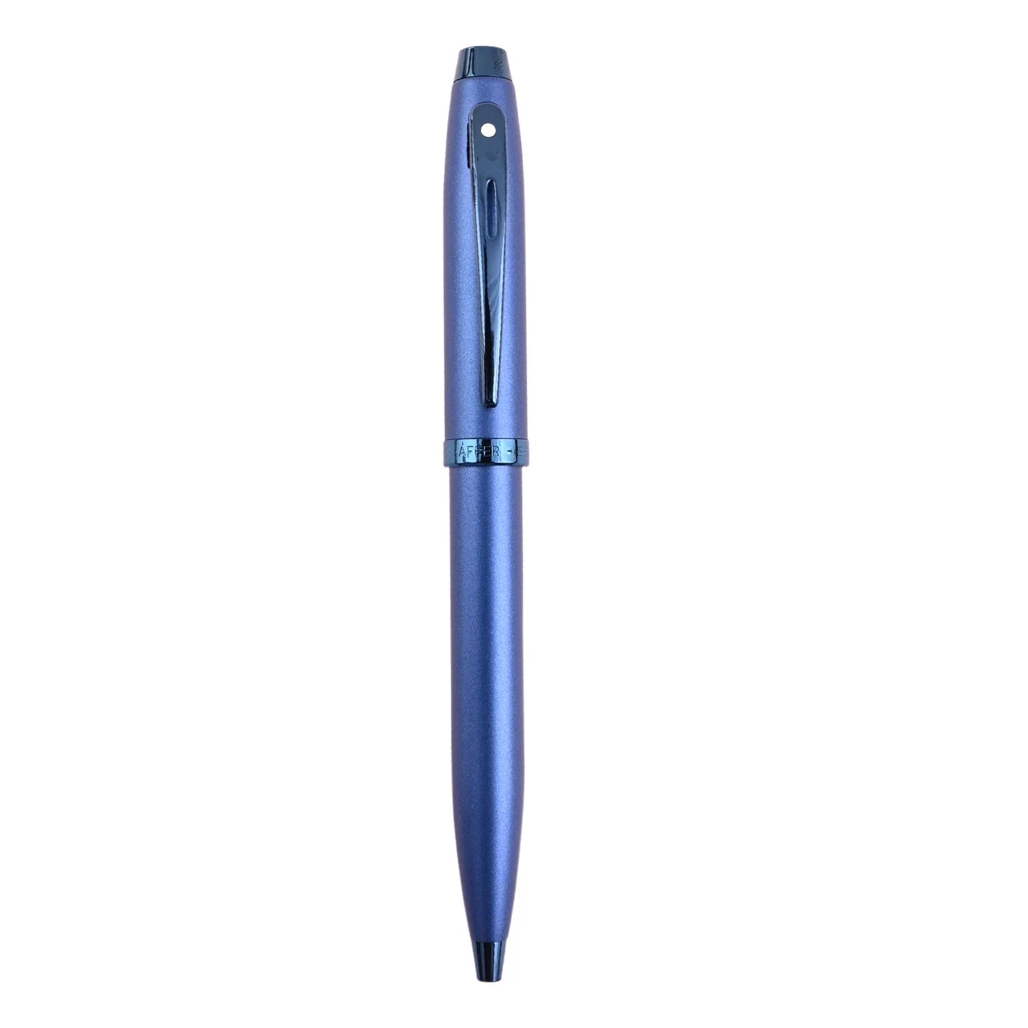 Sheaffer 100 9371 Satin Blue Color Body With Medium Tip PVD Black Trim Twist Type Ball Pen William Penn