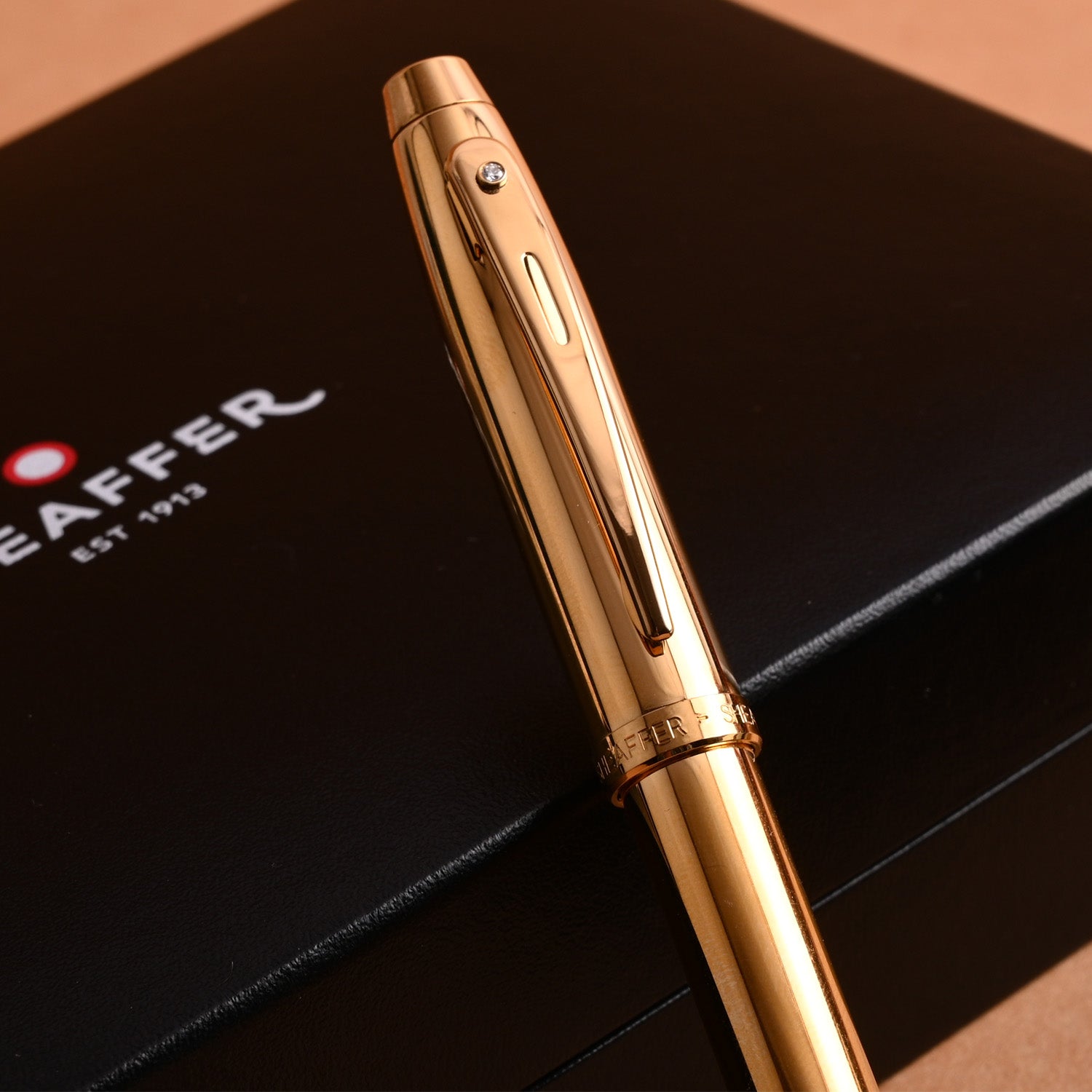 Sheaffer 100 PVD Gold with Diamond Embellishment Ball Pen Sheaffer