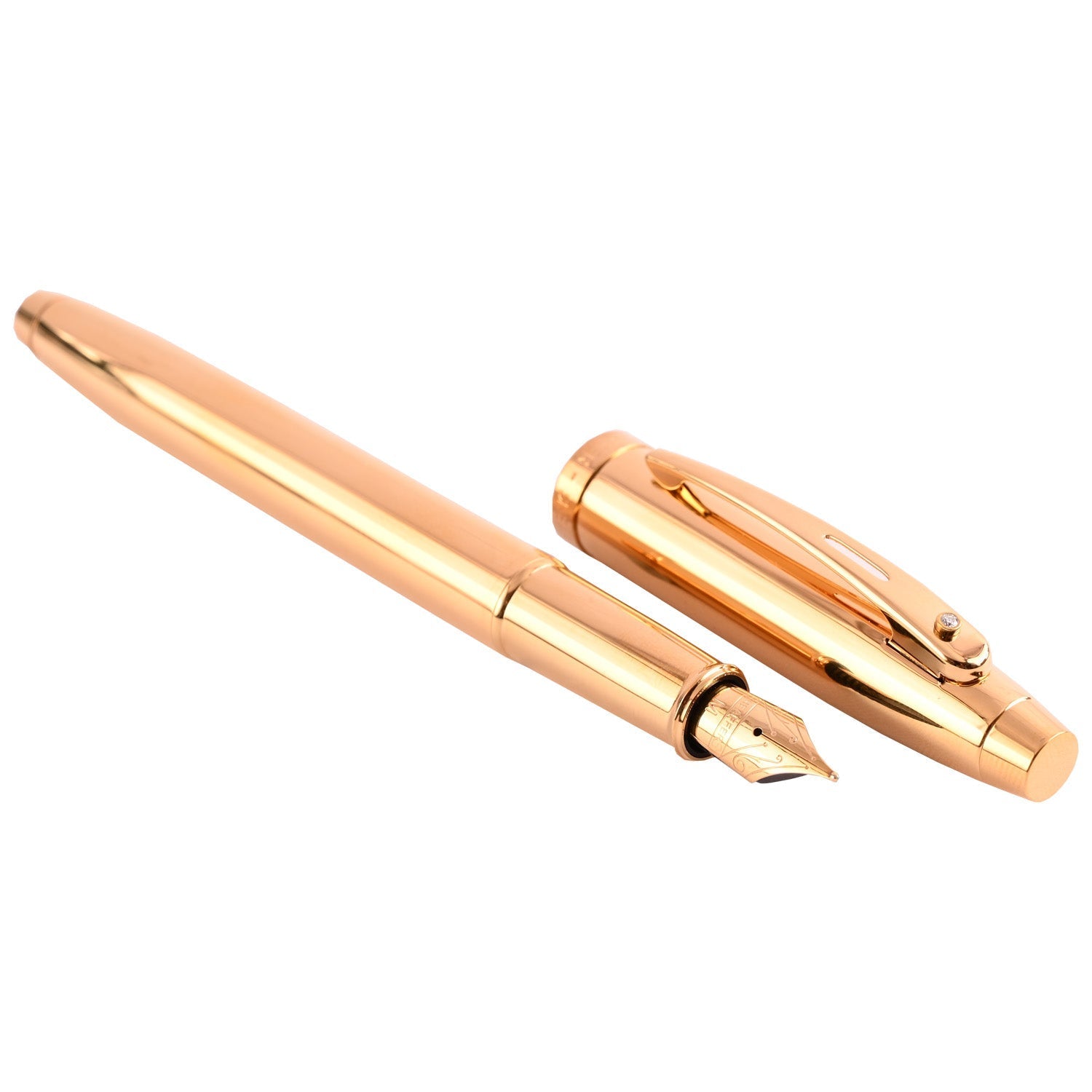 Sheaffer 100 PVD Gold with Diamond Embellishment Fountain Pen Sheaffer