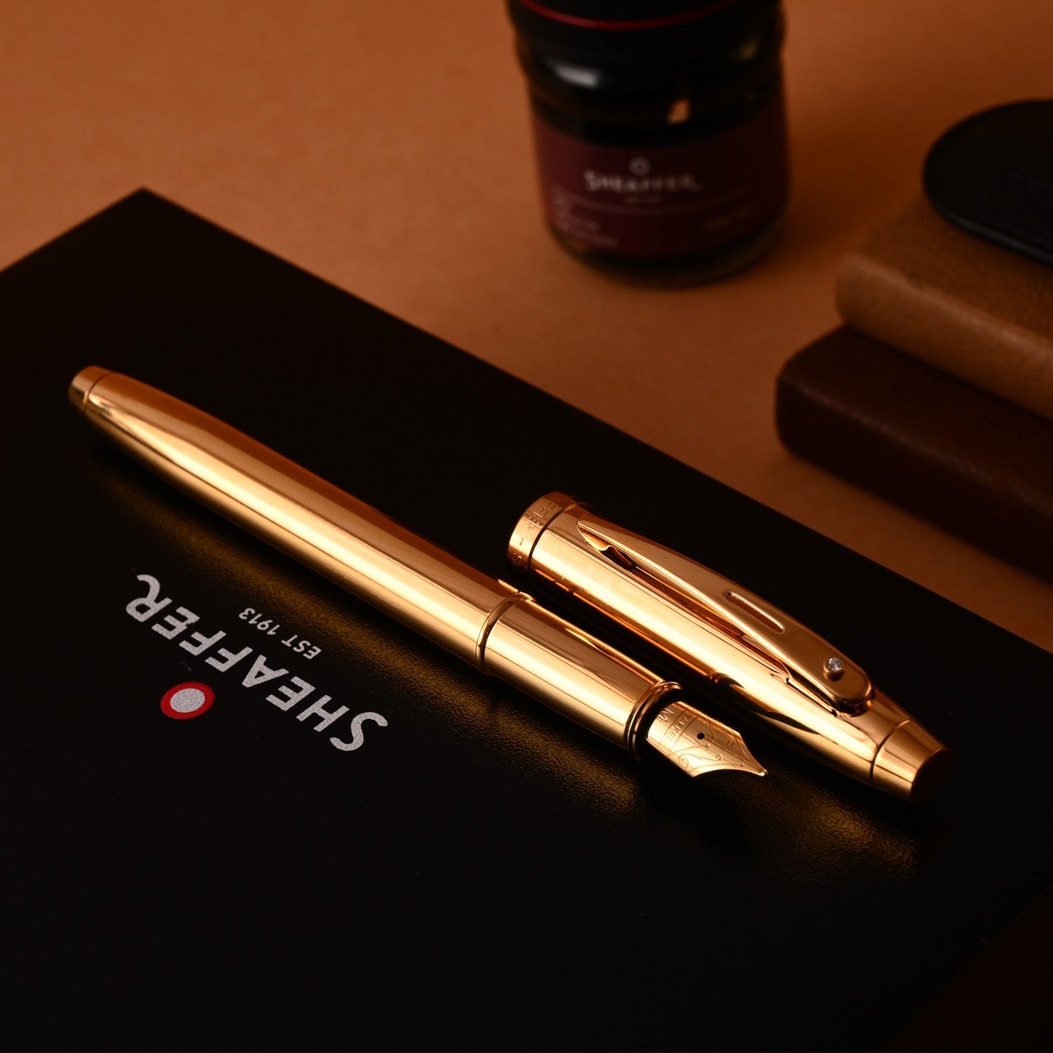 Sheaffer 100 PVD Gold with Diamond Embellishment Fountain Pen Sheaffer