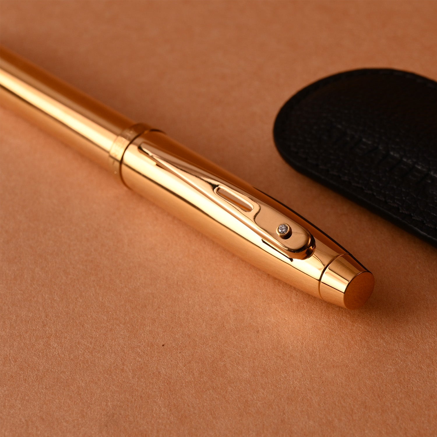 Sheaffer 100 PVD Gold with Diamond Embellishment Roller Ball Pen Sheaffer