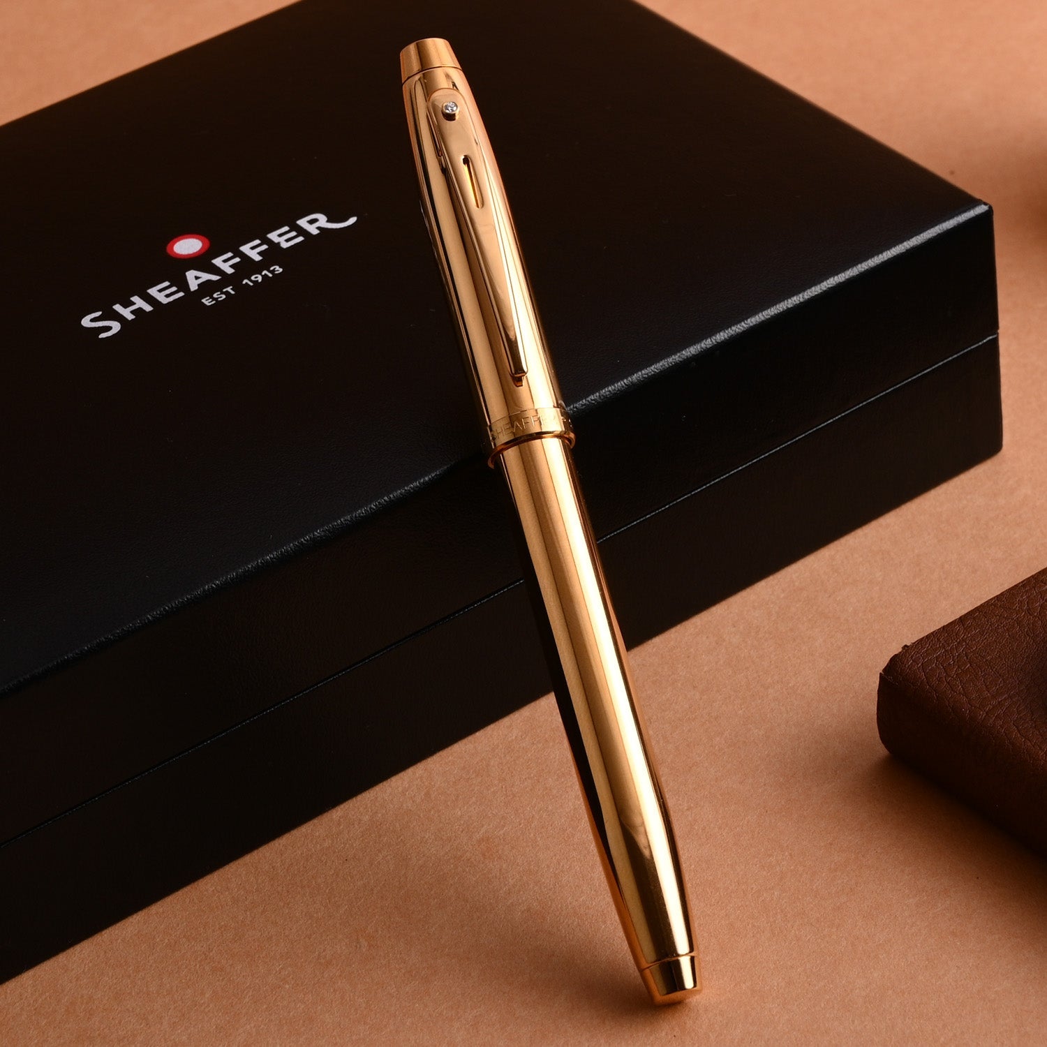 Sheaffer 100 PVD Gold with Diamond Embellishment Roller Ball Pen Sheaffer