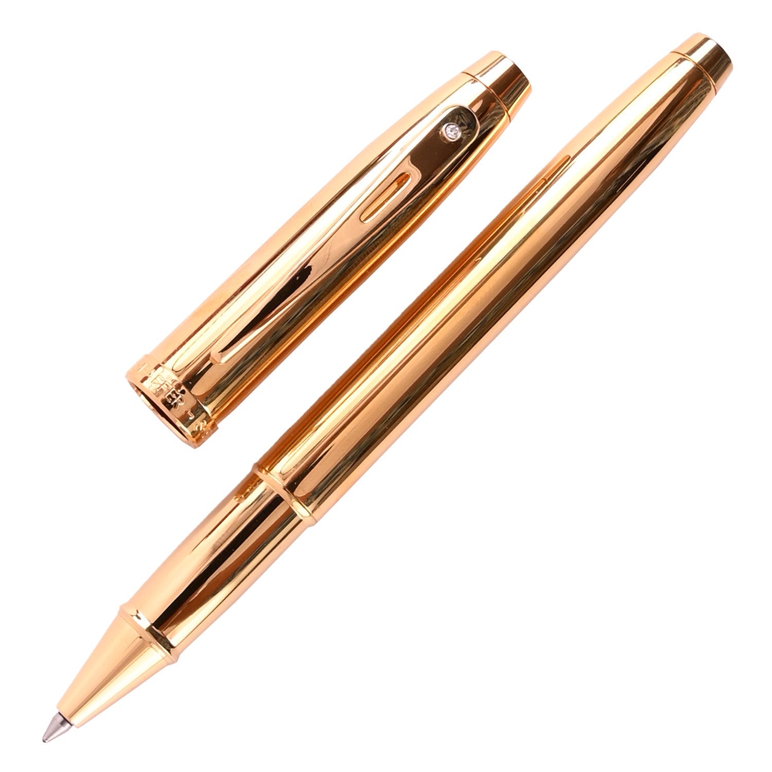 Sheaffer 100 PVD Gold with Diamond Embellishment Roller Ball Pen Sheaffer