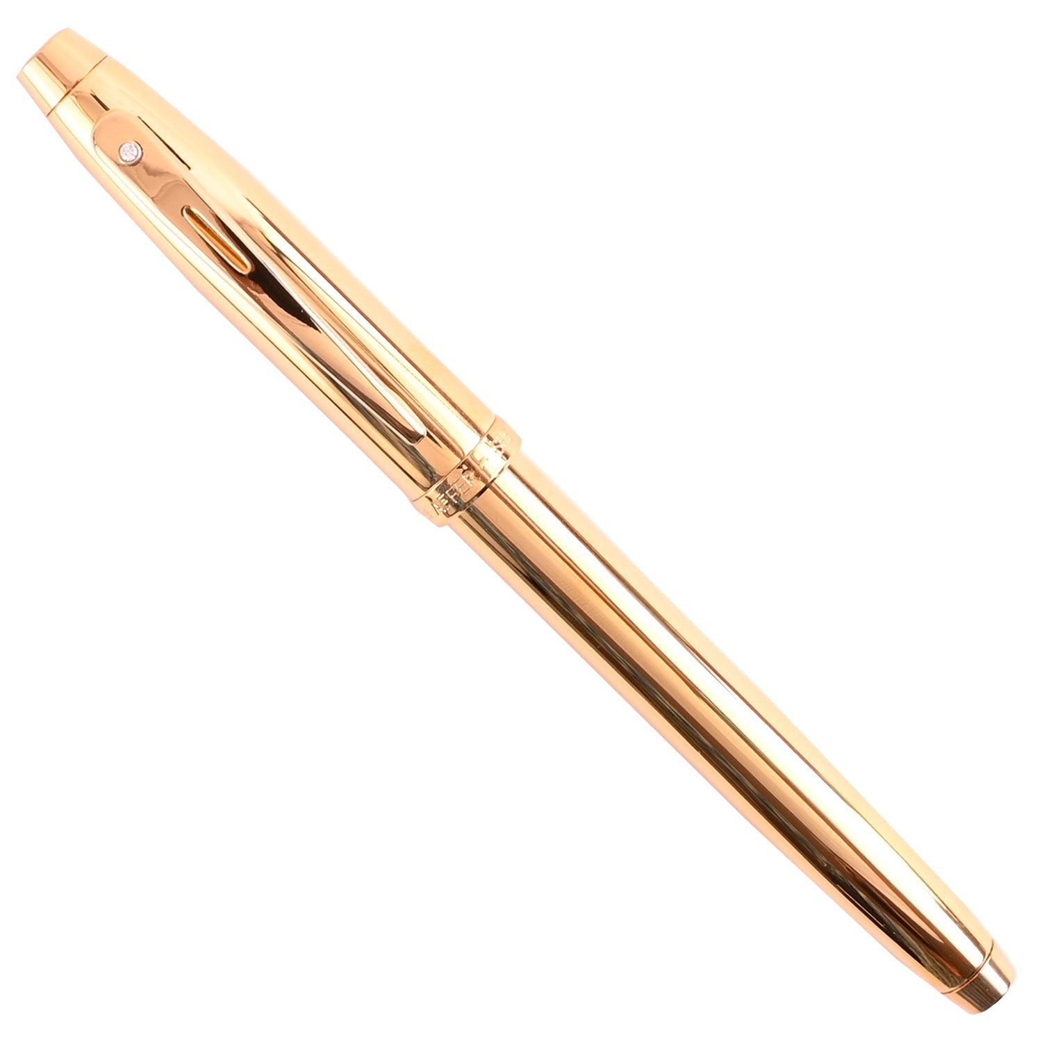 Sheaffer 100 PVD Gold with Diamond Embellishment Roller Ball Pen Sheaffer
