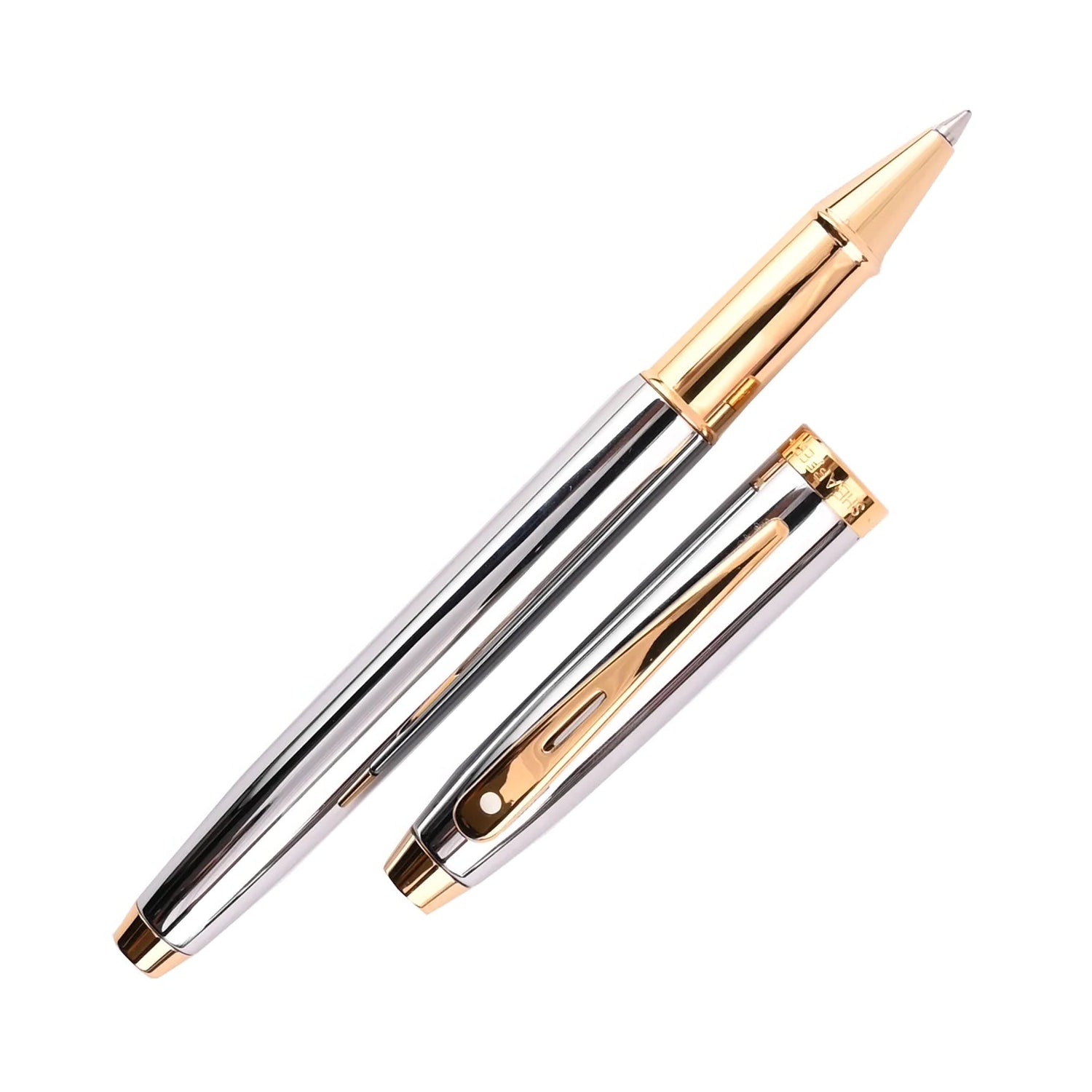 Sheaffer 9340 Gift 100 Rollerball Pen Bright Chrome with Gold Tone Trim Sheaffer