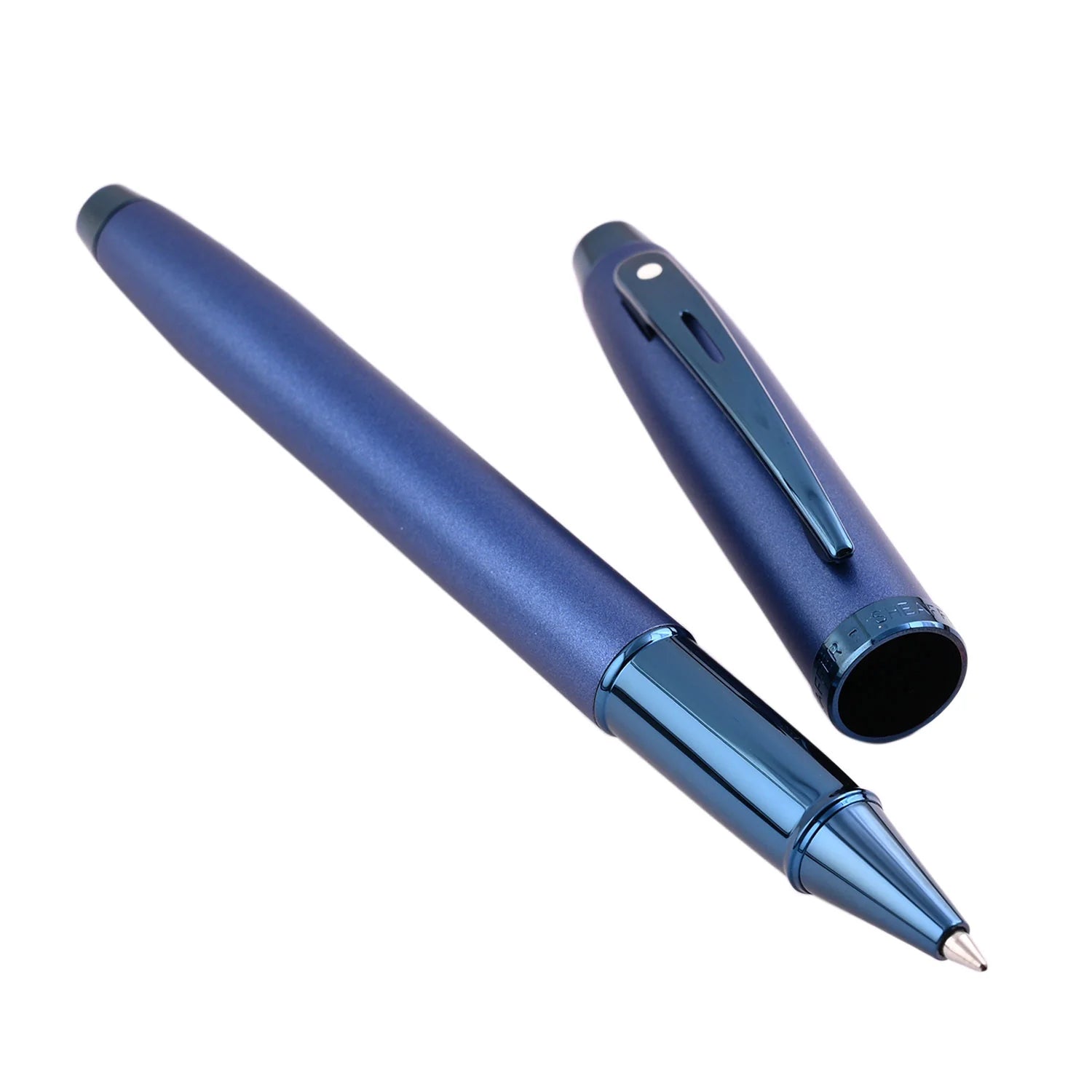 Sheaffer Satin Blue with Blue Trim E9371 Gift100 Rollerball Pen Pen Club