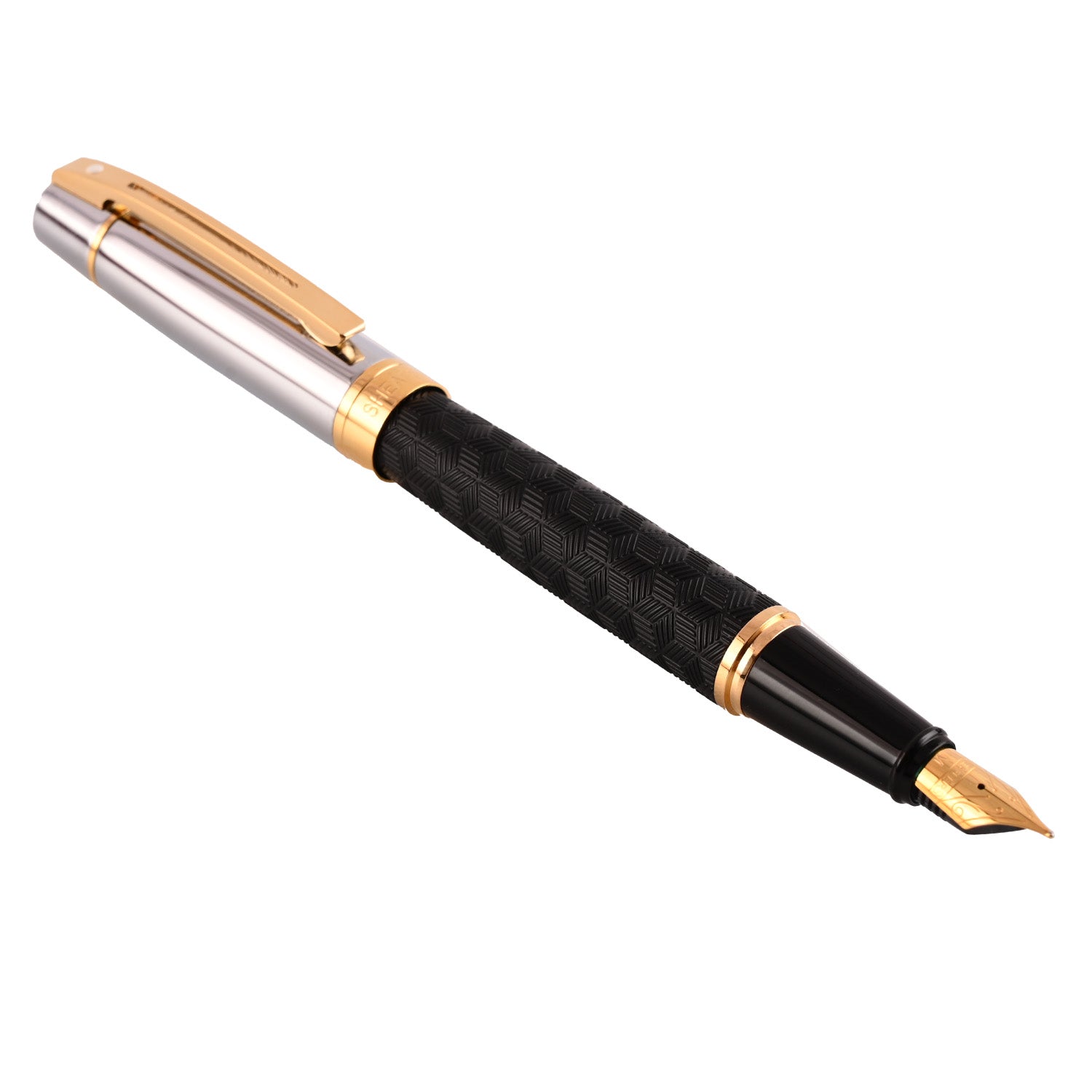 Sheaffer 300 Fountain Pen - Engraved Black & Chrome GT Sheaffer
