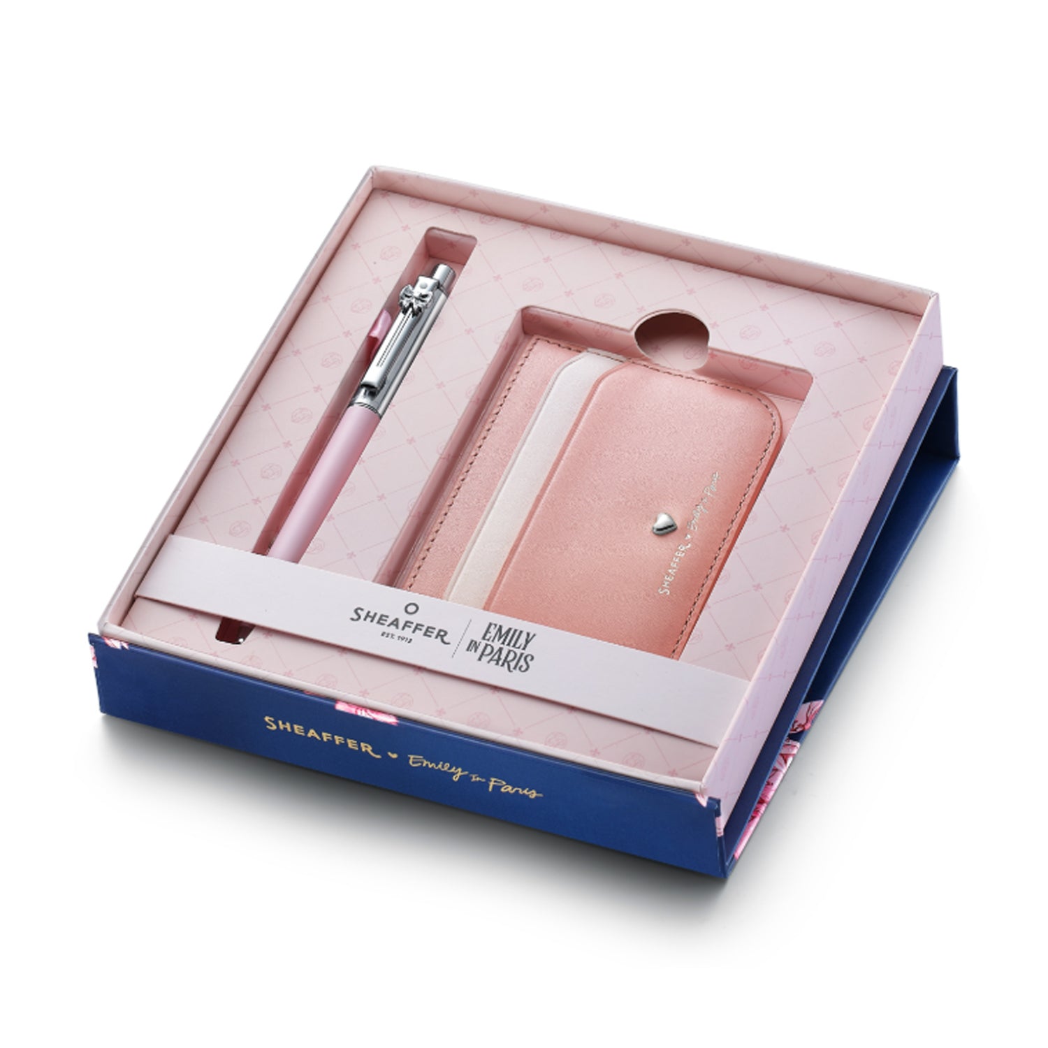 Sheaffer 321 Emily in Paris Gift Set - Sentinel Pink Ball Pen with Dark Pink Credit Card Holder Sheaffer