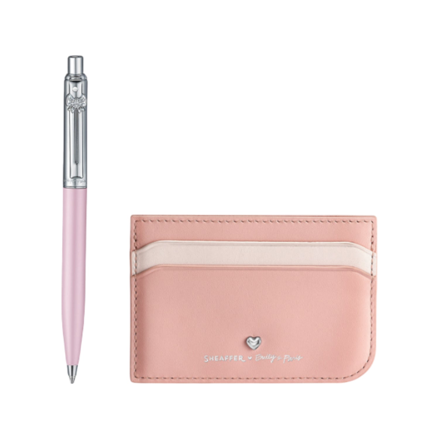 Sheaffer 321 Emily in Paris Gift Set - Sentinel Pink Ball Pen with Dark Pink Credit Card Holder Sheaffer