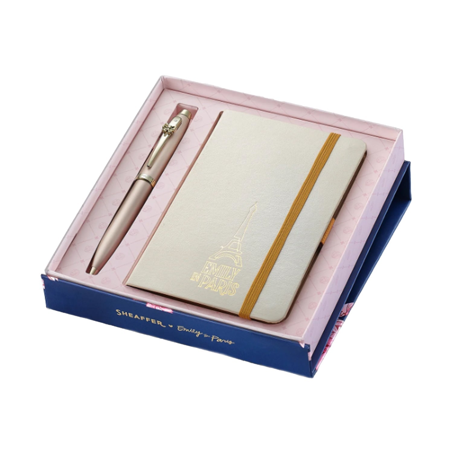 Sheaffer 9377 Emily in Paris Gift Set - 100 Champagne Ball Pen with Beige Small Notebook Sheaffer