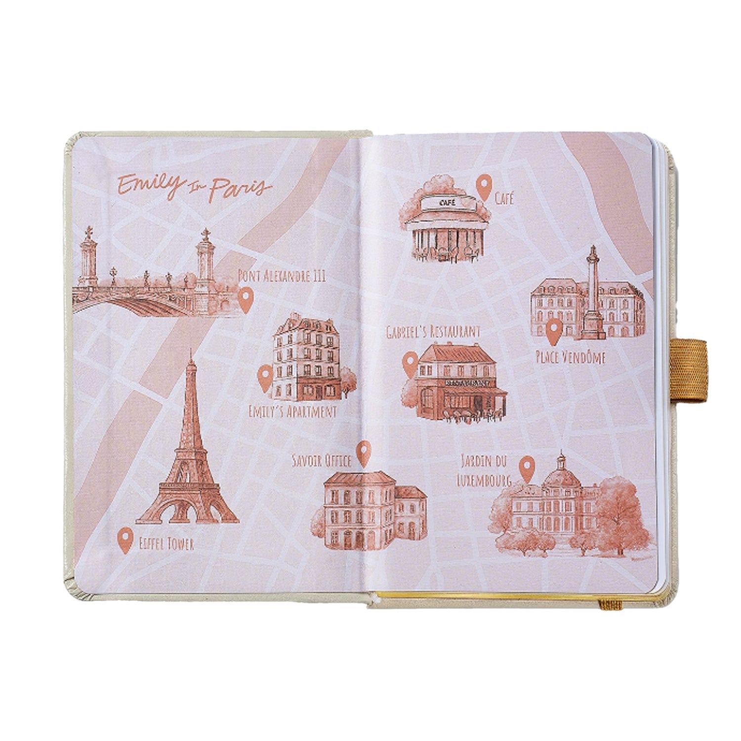 Sheaffer 9377 Emily in Paris Gift Set - 100 Champagne Ball Pen with Beige Small Notebook Sheaffer