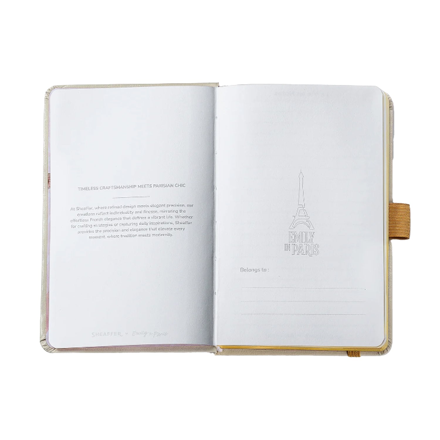 Sheaffer 9377 Emily in Paris Gift Set - 100 Champagne Ball Pen with Beige Small Notebook Sheaffer