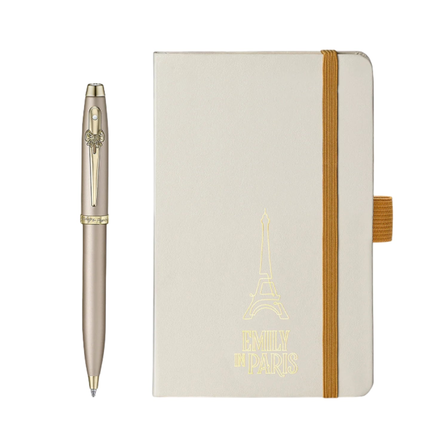 Sheaffer 9377 Emily in Paris Gift Set - 100 Champagne Ball Pen with Beige Small Notebook Sheaffer