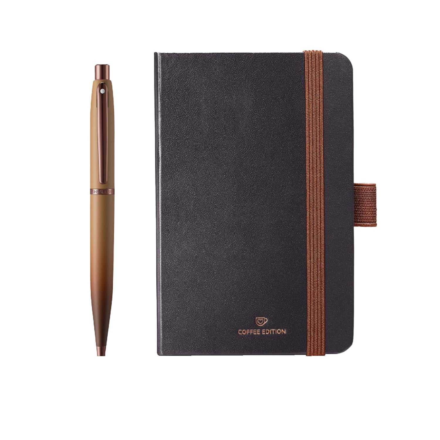 Sheaffer 9428 Gift Set - VFM Coffee Matte Brown Ball Pen with Brown A6 Notebook Sheaffer