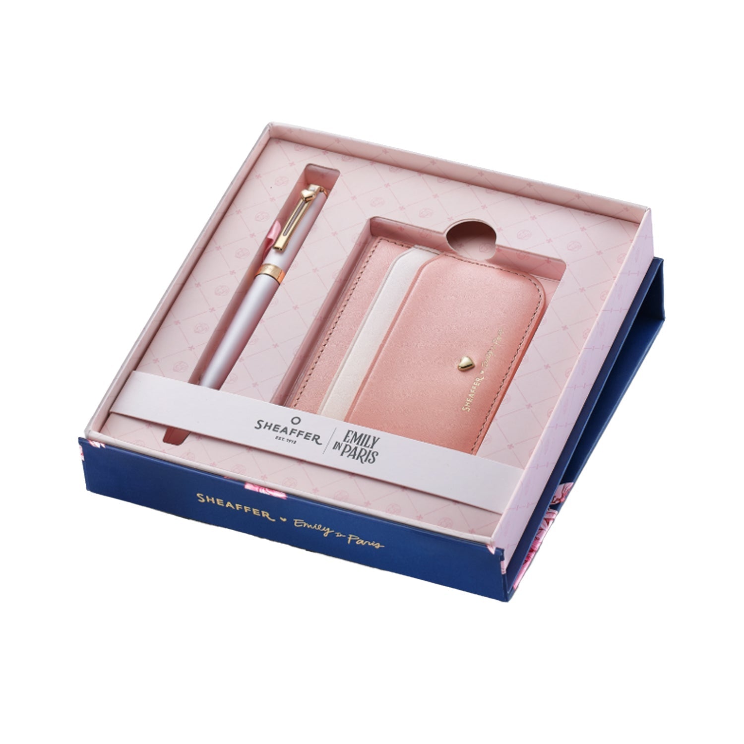Sheaffer 9810 Emily in Paris Gift Set - Prelude Mini Pastel Pink Ball Pen with Dark Pink Credit Card Holder Sheaffer
