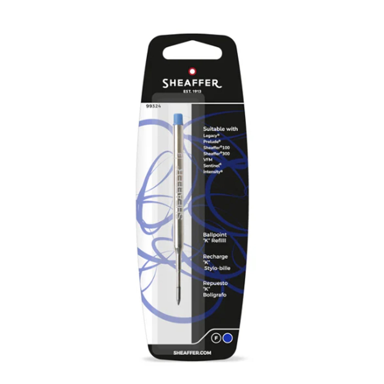 Sheaffer Ball Pen Refill "K" Style - Blue - Fine Sheaffer