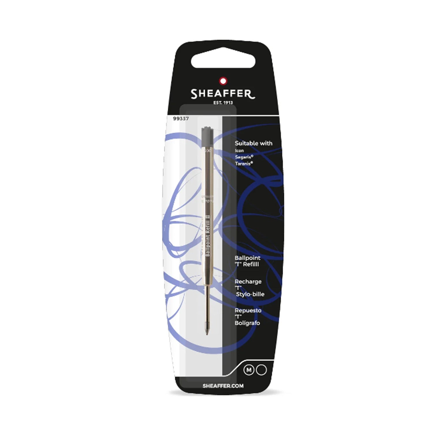 Sheaffer Ball Pen Refill "T" Style - Black - Medium Sheaffer